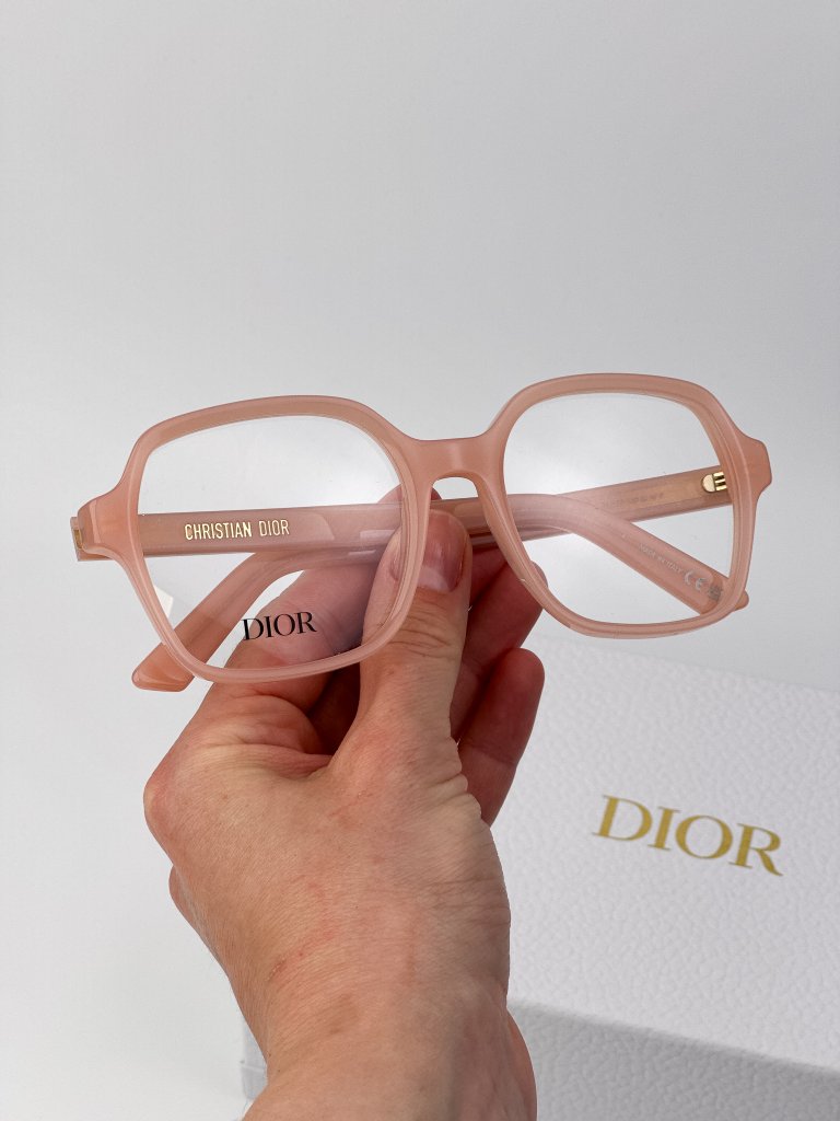 Dior Diormidnight O S1i Eyeglasses Shiny Pink Oversized Square Frame Model 3900